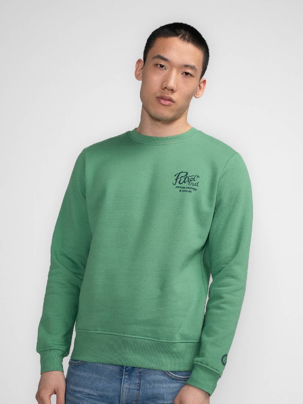 Petrol M-3040-SWR363 Men Sweater Round Neck Print (6167 Wasabi) Limitierter Zeitrabatt