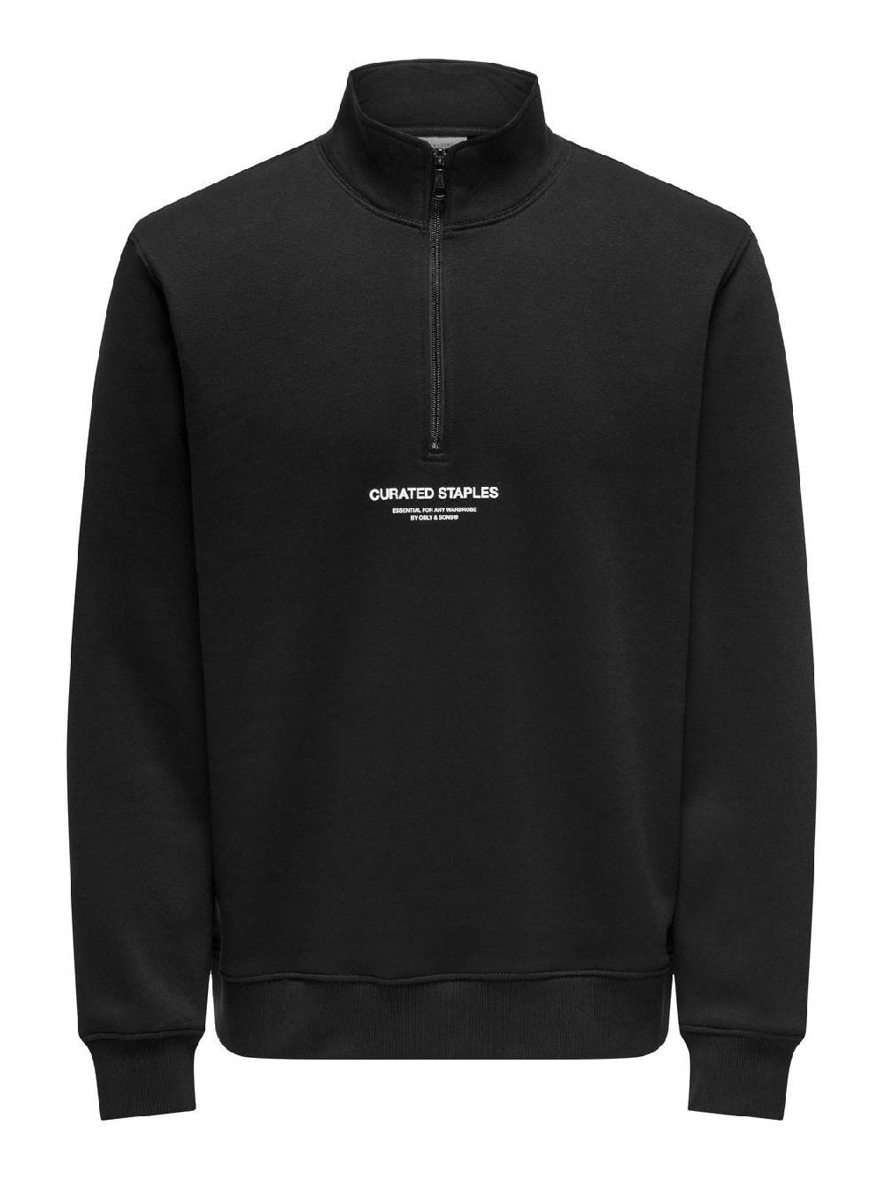 Only & Sons ONSCURATED REG HALF ZIP SWEAT Black) Online
