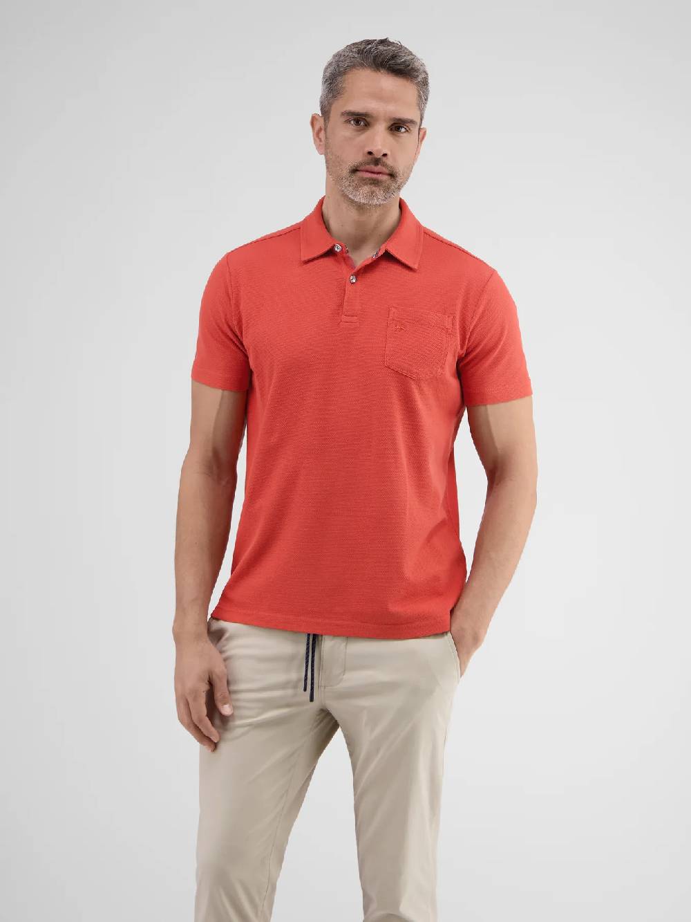 Lerros 2443204 POLOSHIRT IN SPORTIEVE WAFELPIQUÉKWALITEIT (327 DEEP CORAL RED) Nur noch ein Tag übrig