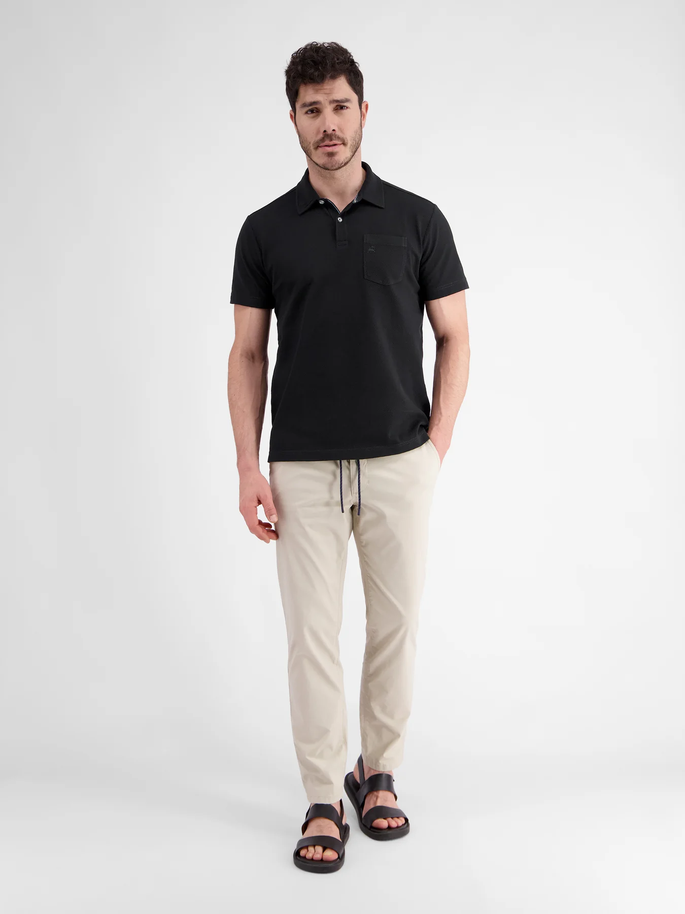 Lerros 2443204 POLOSHIRT IN SPORTIEVE WAFELPIQUÉKWALITEIT (290 BLACK) Super Rabatt