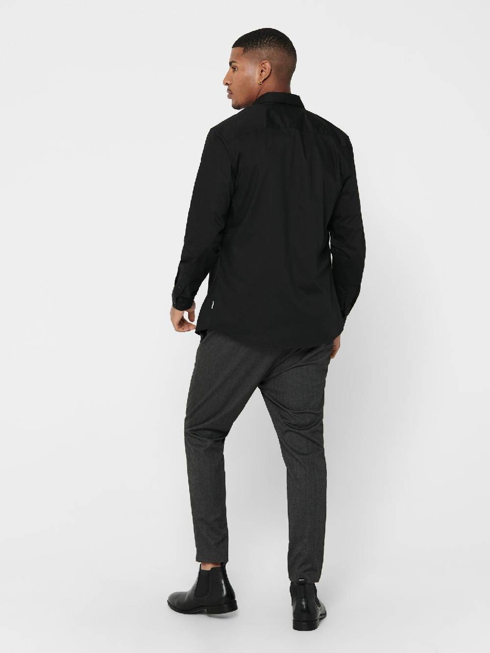 Only & Sons Onssane LS Solid Poplin Shirt (187679 Black) Riesige Rabatte