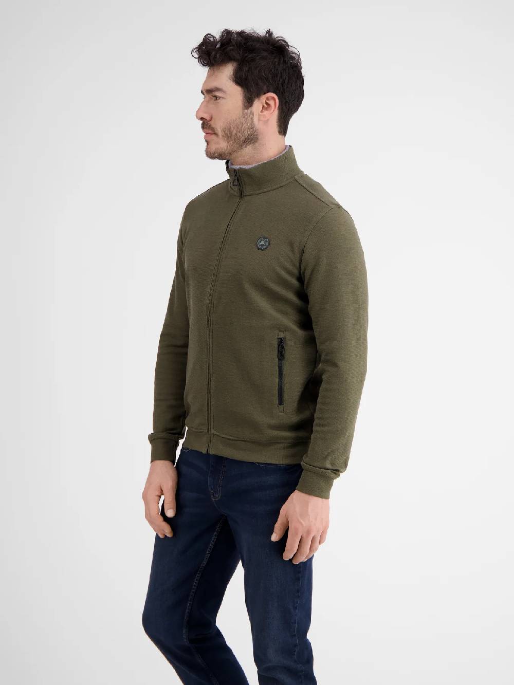 Lerros 23D4503 GESTRUCTUREERD SWEATJACK (659 AGED OLIVE) Neueste Mode