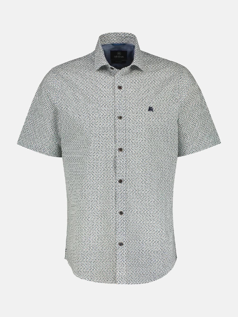 Lerros 2432303 SHIRT MET HALVE MOUW EN GEOMETRISCHE PRINT (622 COASTAL BLUE) Wochenangebot
