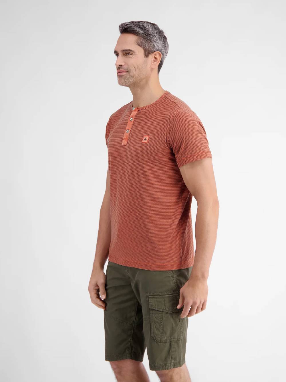Lerros 2423910 GESTREEPT SERAFINO OVERHEMD (327 DEEP CORAL RED) Letzte 2 Tage