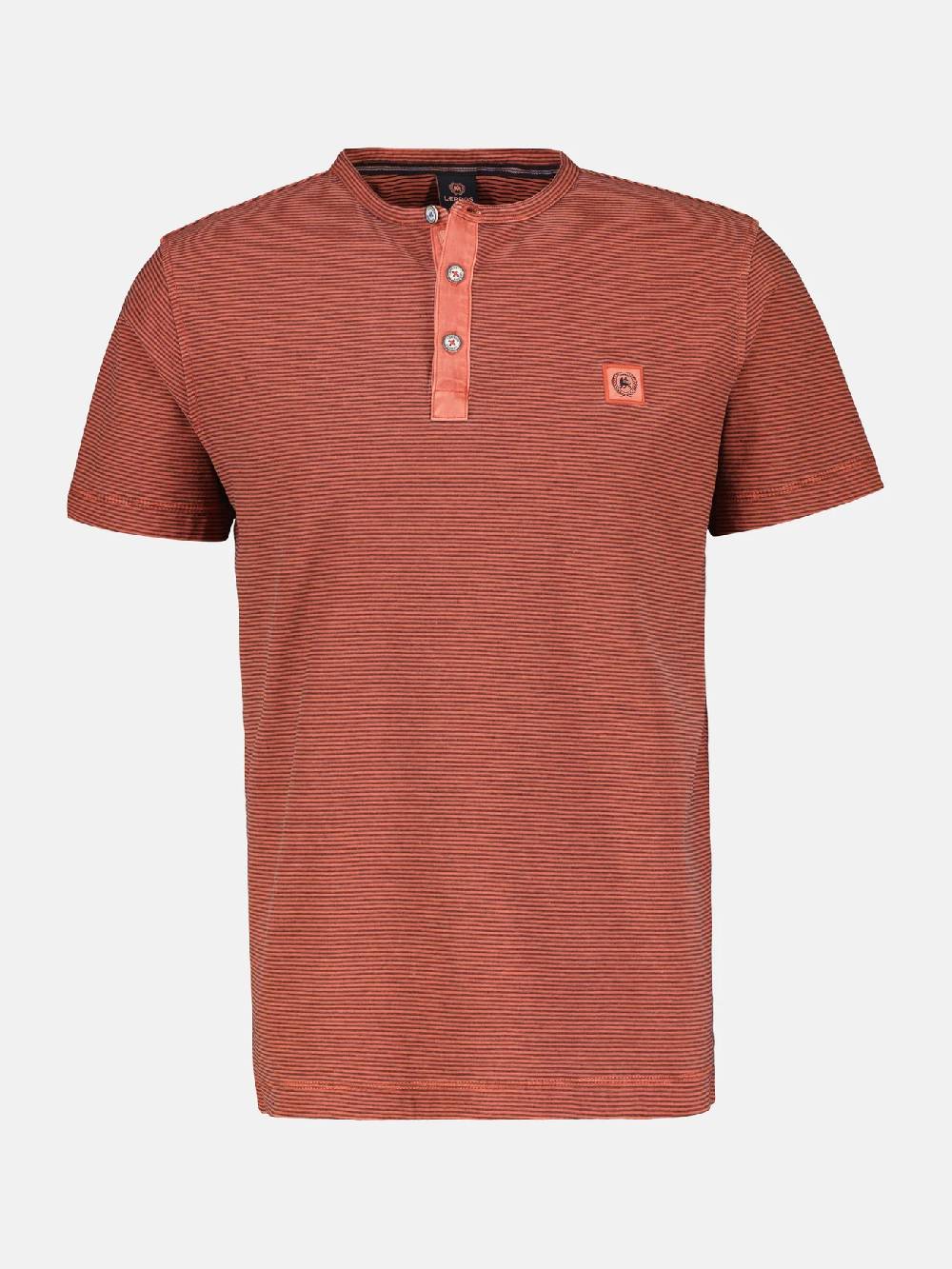 Lerros 2423910 GESTREEPT SERAFINO OVERHEMD (327 DEEP CORAL RED) Letzte 2 Tage