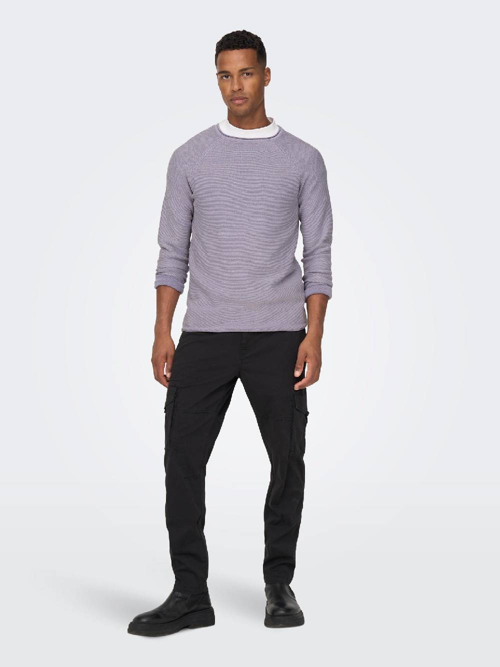 Only & Sons ONSDEXTOR 12 Wash Raglan Knit (22016131 Purple Ash) Exklusivangebot