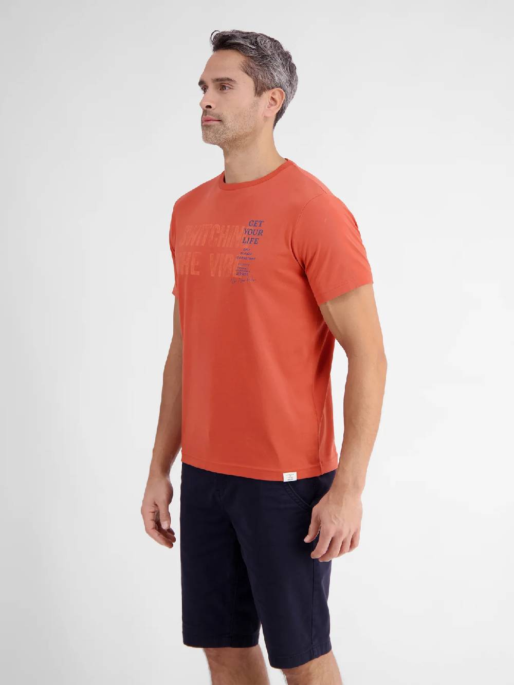 Lerros 2423005 EFFEN T-SHIRT PRINT OP DE BORST (327 DEEP CORAL RED) Black Friday Preise