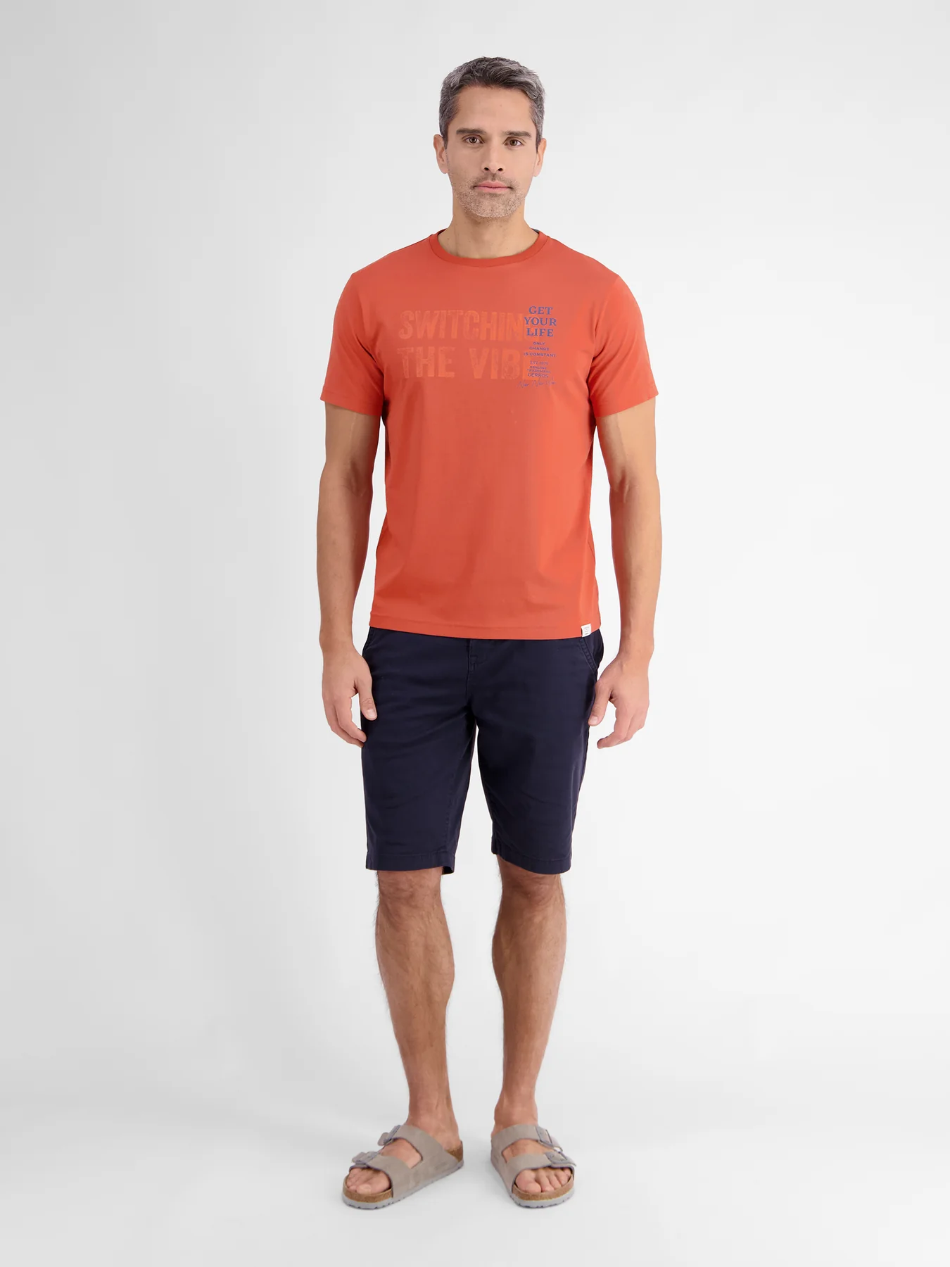 Lerros 2423005 EFFEN T-SHIRT PRINT OP DE BORST (327 DEEP CORAL RED) Black Friday Preise