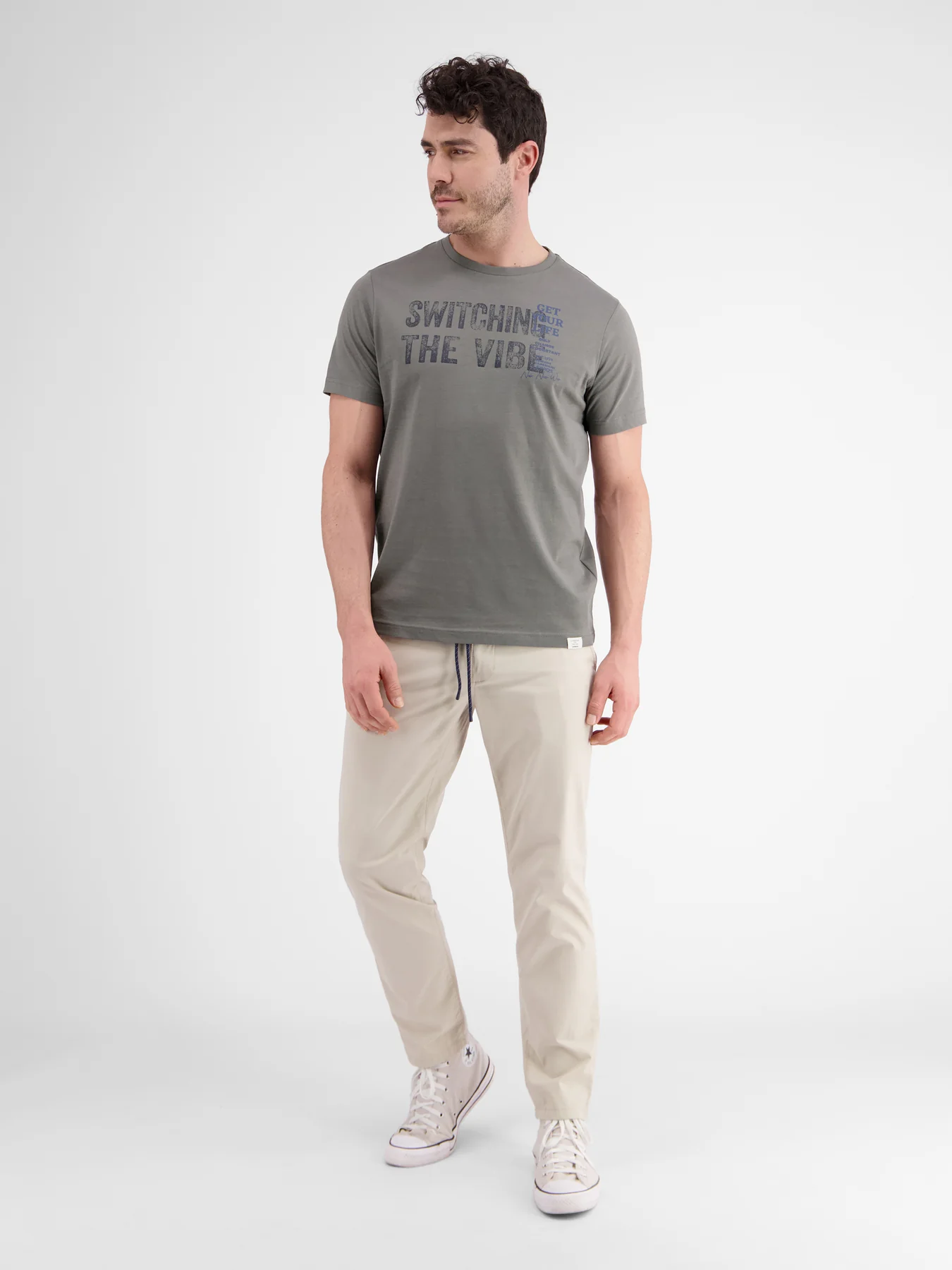 Lerros 2423005 EFFEN T-SHIRT PRINT OP DE BORST (277 BASALT GREY) Im Verkauf