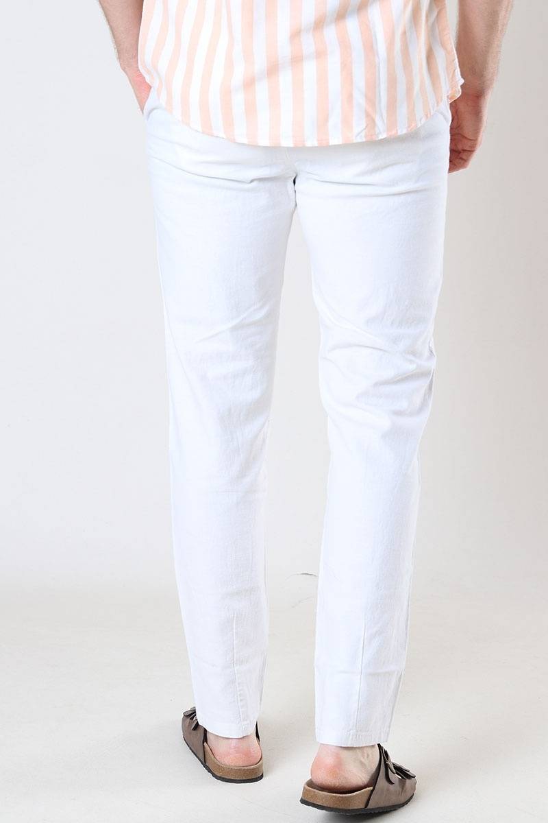 Only & Sons ONSMARK TAP 0011 COTTON LINEN PNT WHITE Neueste Mode