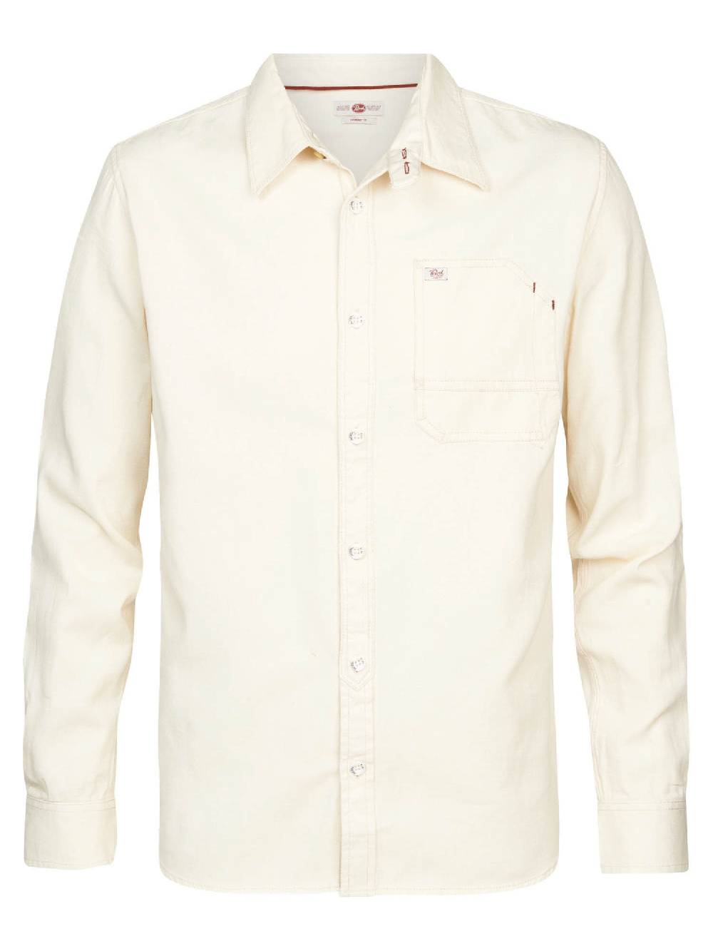 Petrol M-1030-Sil409 - Men Shirt Long Sleeve Uni (0108 Old White) Tiefpreis