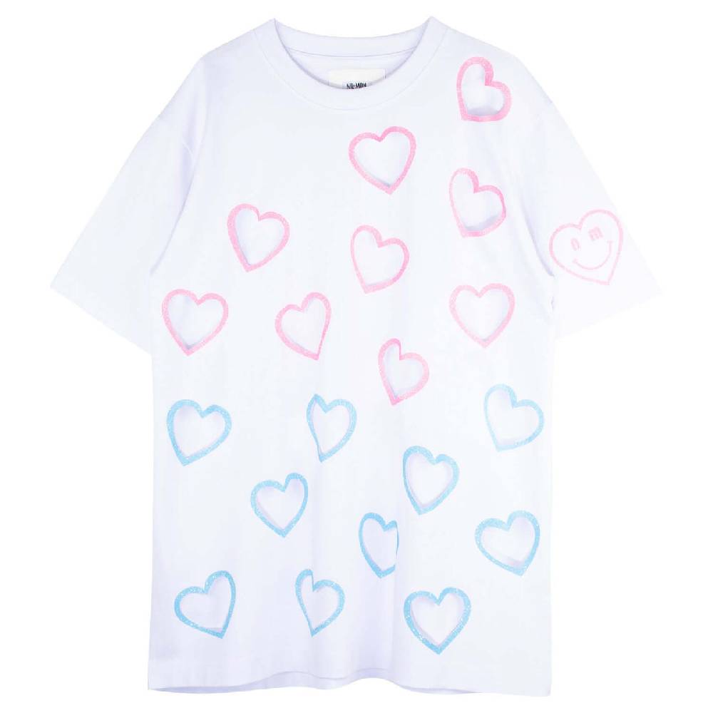 NIL+MON Oversize Tee "Flying Hearts" Neueste Mode