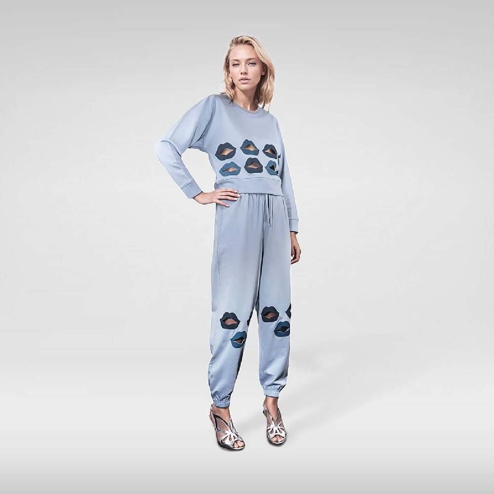 NIL+MON Crop Sweatshirt "Denim Lips" Exklusive Angebote