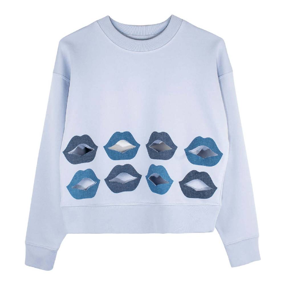 NIL+MON Crop Sweatshirt "Denim Lips" Exklusive Angebote