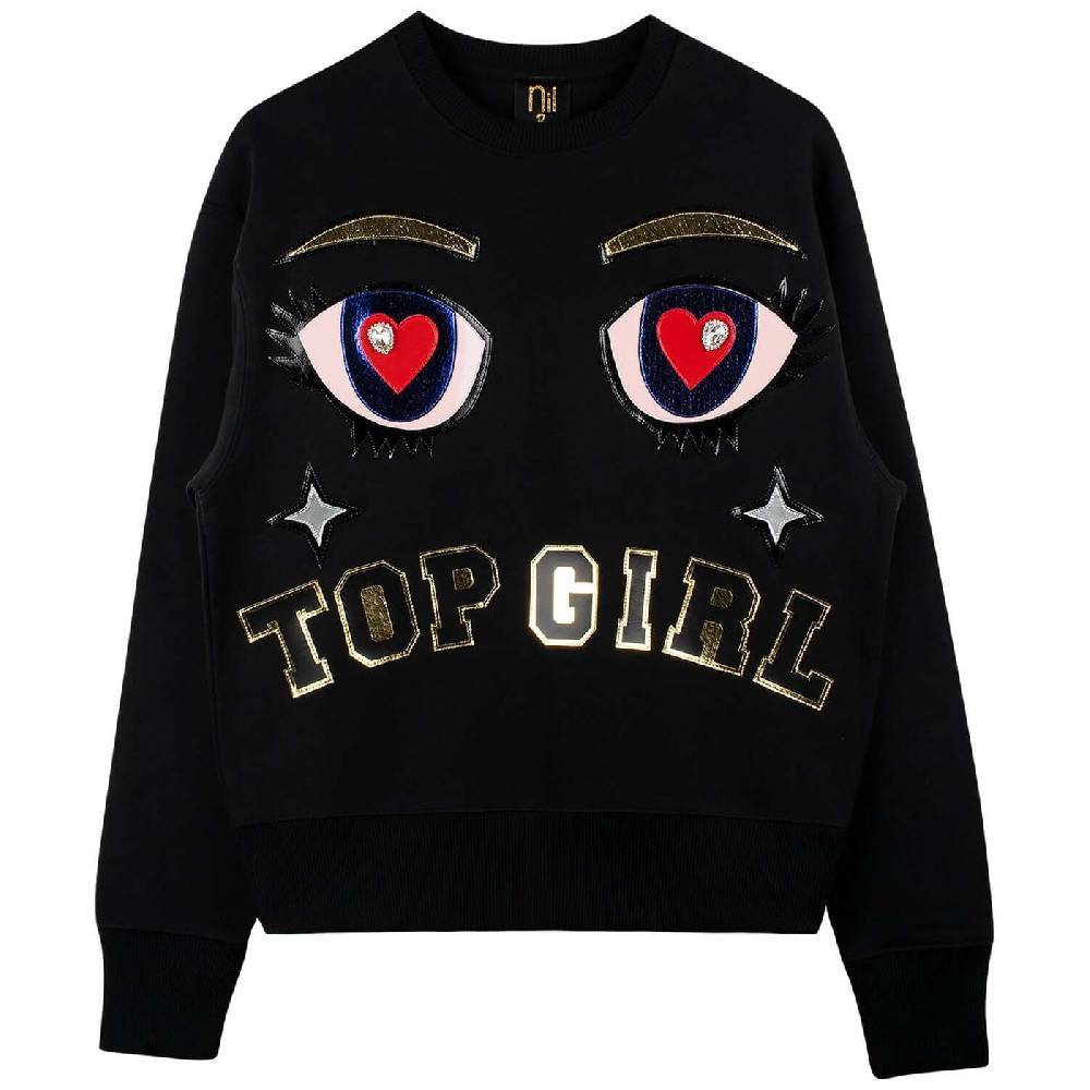 NIL+MON Oversize Sweat "Top GRL" Riesige Ersparnisse