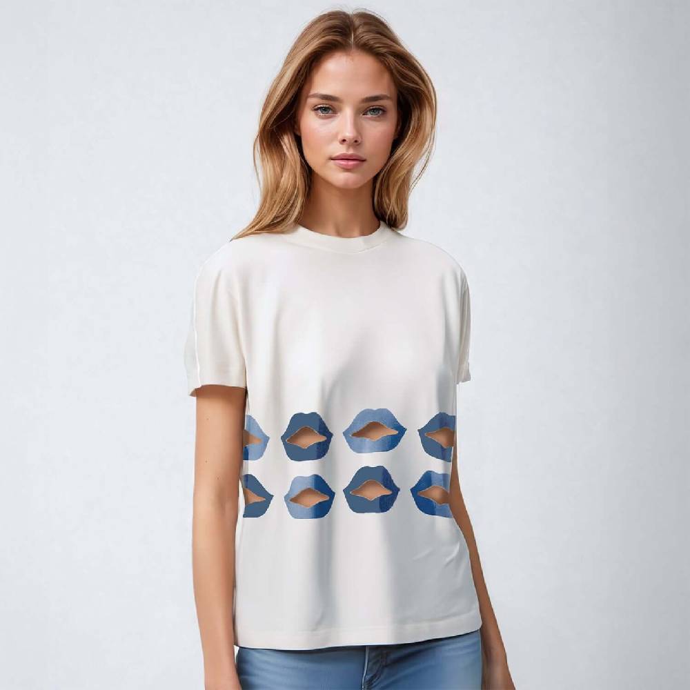 NIL+MON Oversize Tee "Denim Lips" Kauf eins, bekomm eins gratis