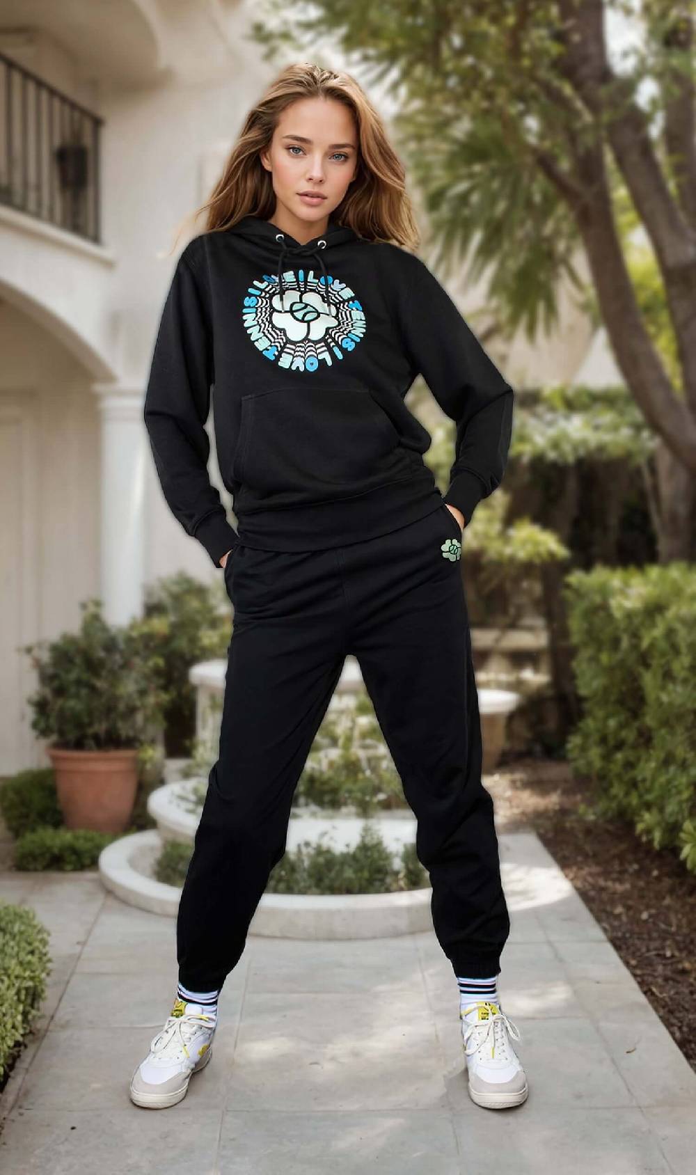NIL+MON Hoodie "Circle Blue" Limitierter Zeitrabatt