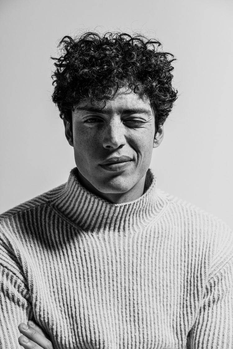 Phil Petter Stehkragen-Pullover aus Winter-Baumwolle & Merinowolle Räumungsverkauf
