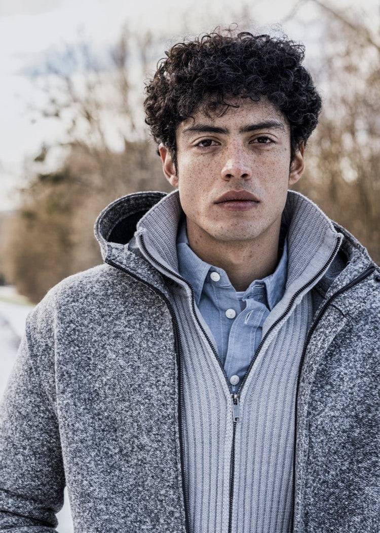 Phil Petter Zippjacke aus Merinowolle, breiter Ripp-Strick 50% Rabatt mit kostenlosem Versand