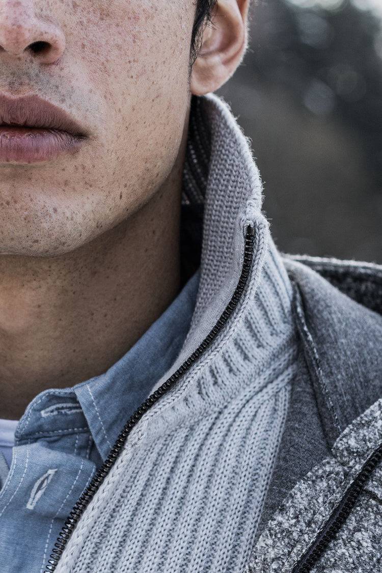 Phil Petter Zippjacke aus Merinowolle, breiter Ripp-Strick 50% Rabatt mit kostenlosem Versand