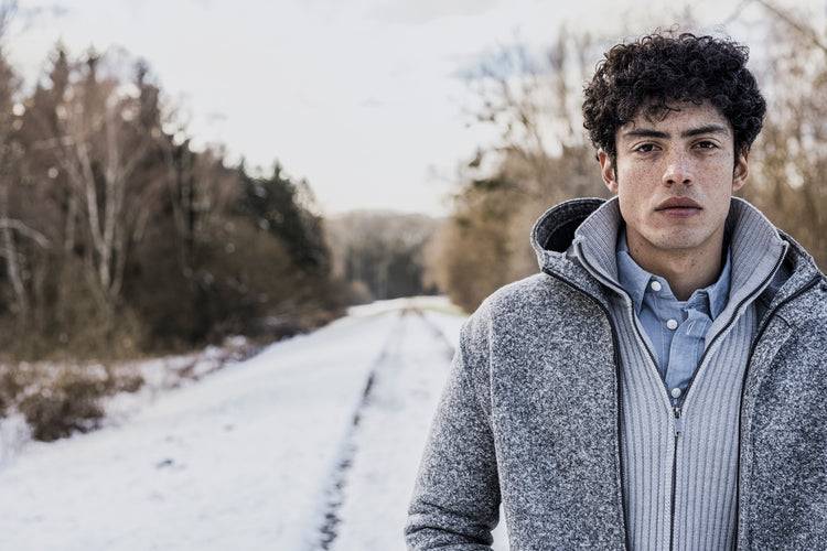Phil Petter Zippjacke aus Merinowolle, breiter Ripp-Strick 50% Rabatt mit kostenlosem Versand