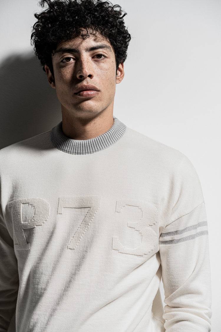 Phil Petter Rundhals-Pullover aus Merinowolle, P73 Logo Günstig kaufen