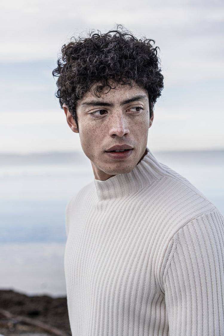 Phil Petter Rundhals-Pullover aus Merinowolle, breiter Ripp-Strick Online Shopping