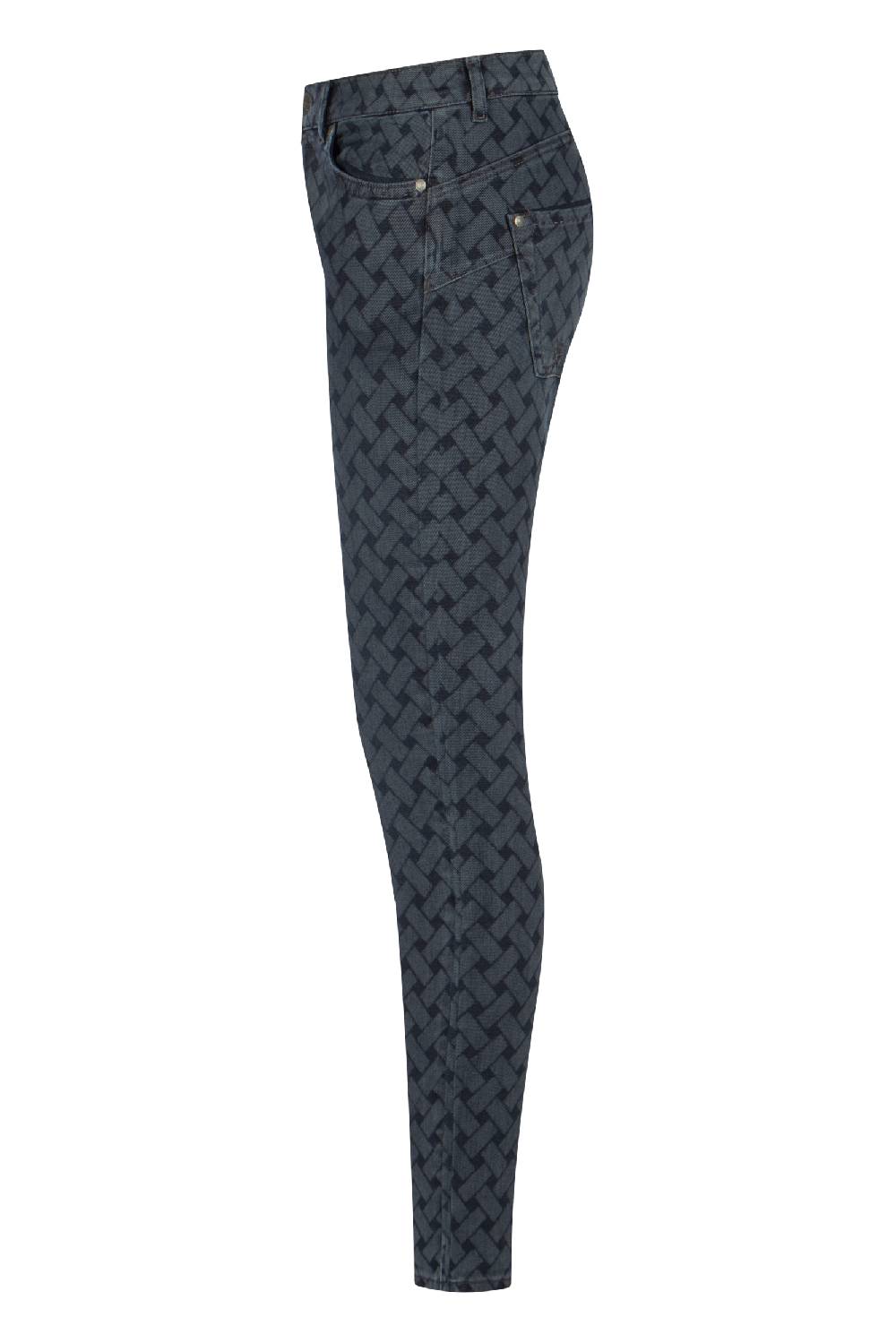 Raffaello Rossi 5-Pocket Slim lang Mid Waist gemustert: SUZY L Letzter Tag