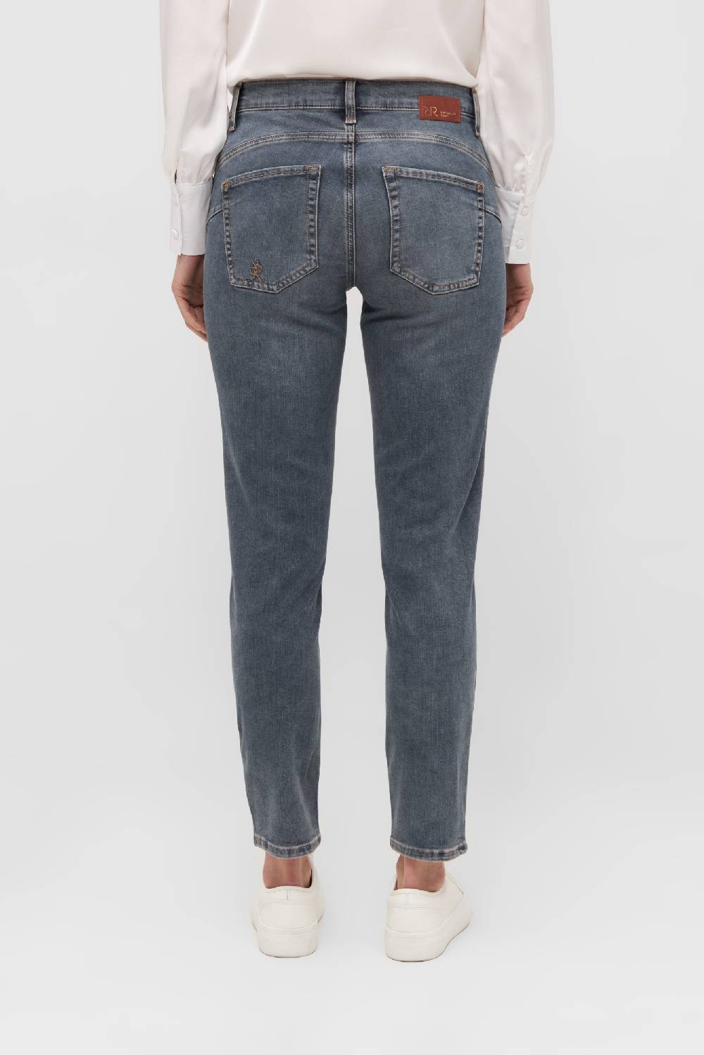 Raffaello Rossi 5-Pocket Slim lang Low Waist grau: SUZY Auslauf