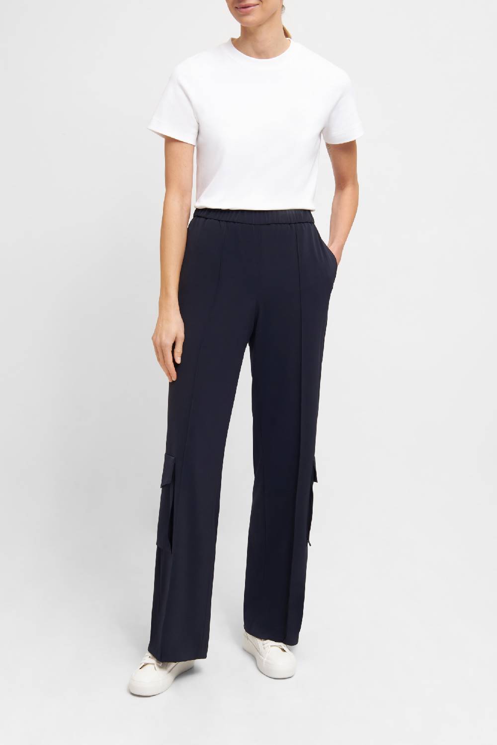 Raffaello Rossi Cargo Wide Leg lang High Waist schwarz: ALMA Fabrikverkauf