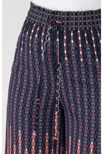 Recover Pants Weichfließende Sommerhose in marine/rot/weiß/braun Artikelnummer REC-13010-3921-430 Online