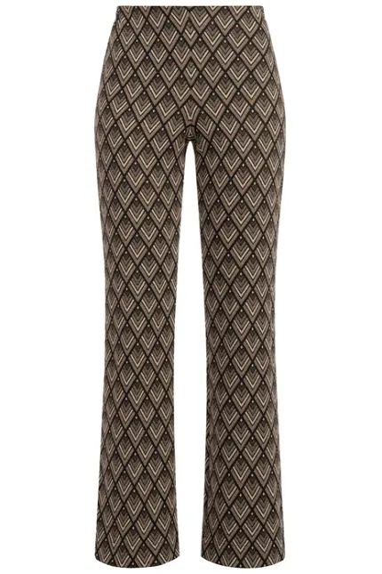 Recover Pants Jacquard-Strickhose Jasmin in SCHWARZ/ BRAUN/ BEIGE Artikelnummer REC-13409-4322-962 Lagerräumung