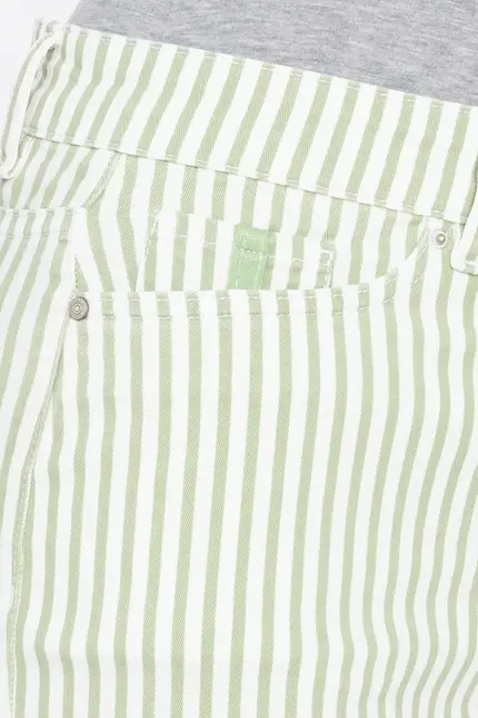Recover Pants Frieda, Straght-Fit Hose in STREIFEN ECRU/ GRÜN Artikelnummer REC-13395-4149-500 Neueste Mode