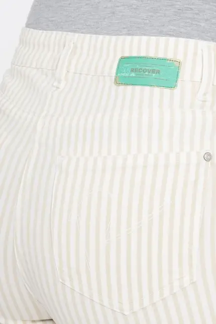 Recover Pants Frieda, Straght-Fit Hose in STREIFEN ECRU/ BEIGE Artikelnummer REC-13395-4149-202 Online Outlet