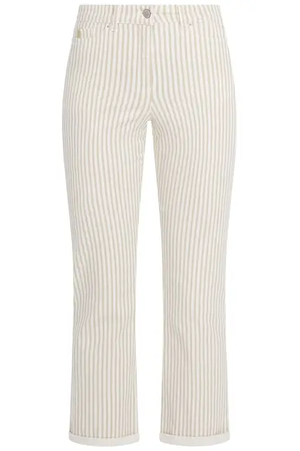 Recover Pants Frieda, Straght-Fit Hose in STREIFEN ECRU/ BEIGE Artikelnummer REC-13395-4149-202 Online Outlet