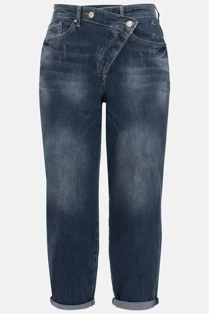Recover Pants Gianna, Relaxed-Fit Jeans mit raffiniertem Verschluß in dark blue Artikelnummer REC-13388-4279-148 Riesige Ersparnisse
