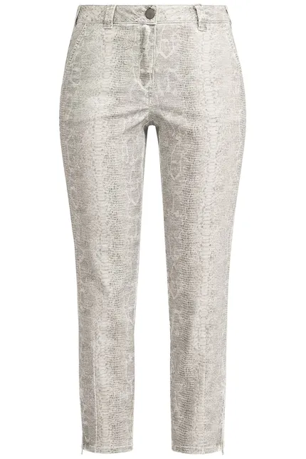 Recover Pants Hose mit Reptilprint in ECRU-ANTHRAZIT Artikelnummer REC-12664-01-4024-183 Im Verkauf
