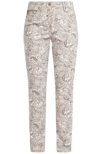 Recover Pants Hose mit Paisleydruck in DRUCK ECRU-BEIGE-ANTHRAZIT Artikelnummer REC-12281-4074-2 Outlet
