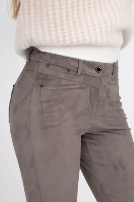 Recover Pants Hose in Wildlederoptik in DUNKELBRAUN Artikelnummer REC-11901-3049-890 Verkauf