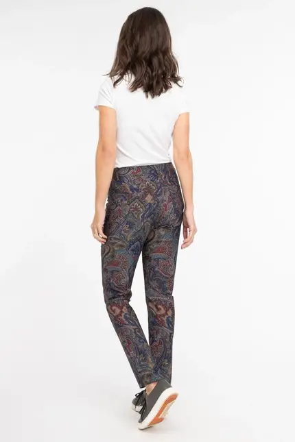 Recover Pants Hose mit Paisleydruck in DRUCK SCHWARZ-ROT-BLAU-BRAUN Artikelnummer REC-12563-4070-9 Blitzverkäufe