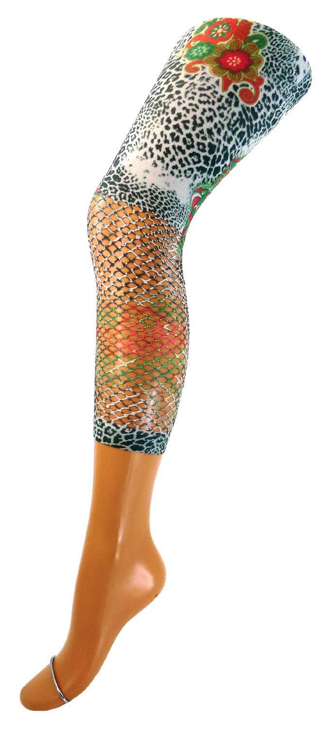 Shimasocks Damen Netz- Print Capri Legging Super Rabatt