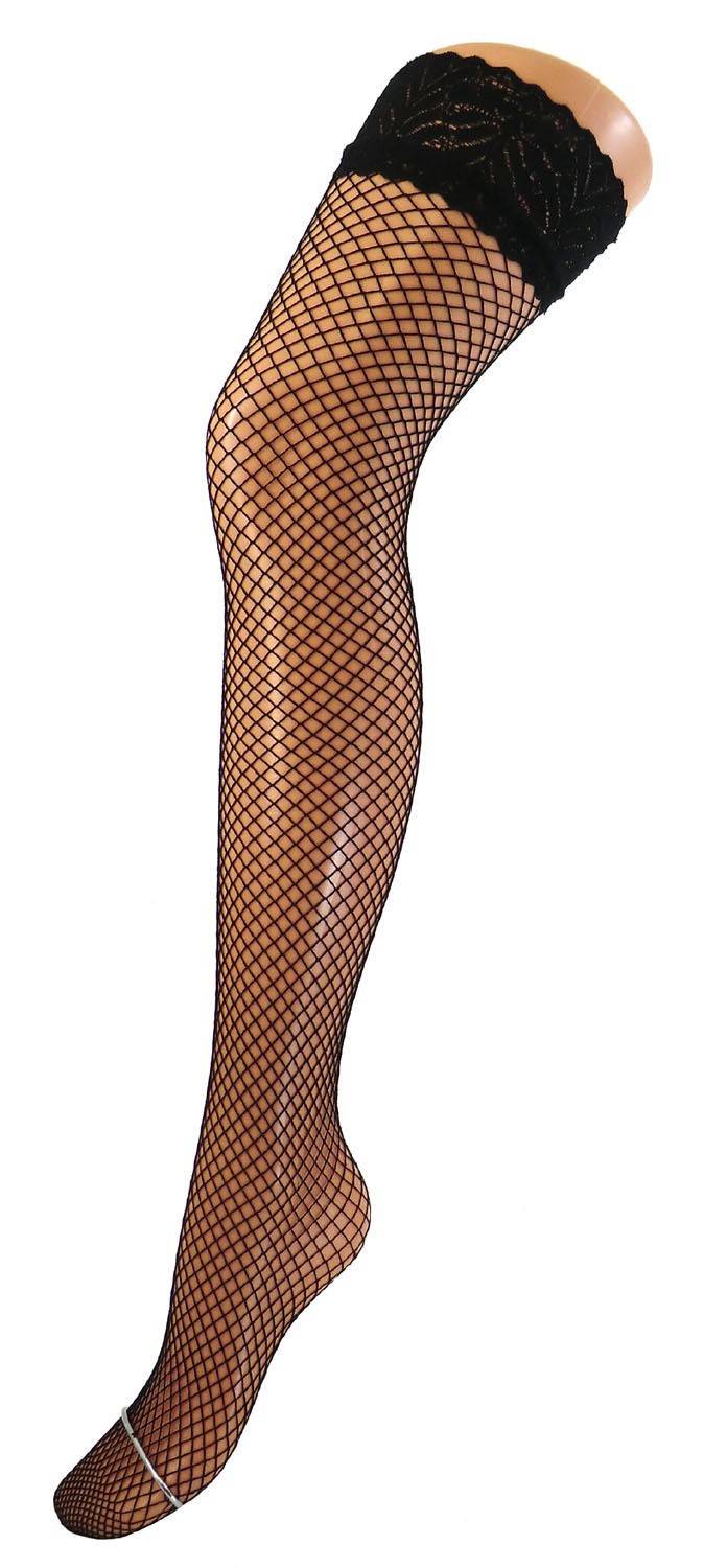 Shimasocks Damen Netzstrümpfe halterlos mit Spitzenabschluss schwarz Günstiger Verkauf