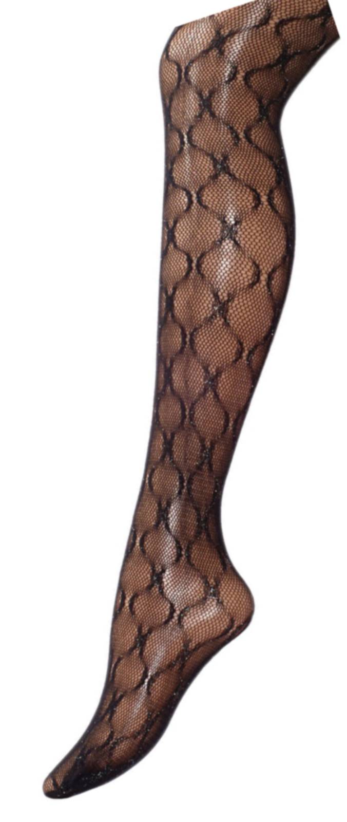 Shimasocks Damen Netzstrumpfhose schwarz mit Metallfaden im Angebot