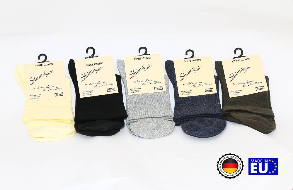 Shimasocks Socken Strümpfe Unixe ohne einschneidenden Gummi Diabetiker geeignet grau schwarz vanille Letzte 3 Tage