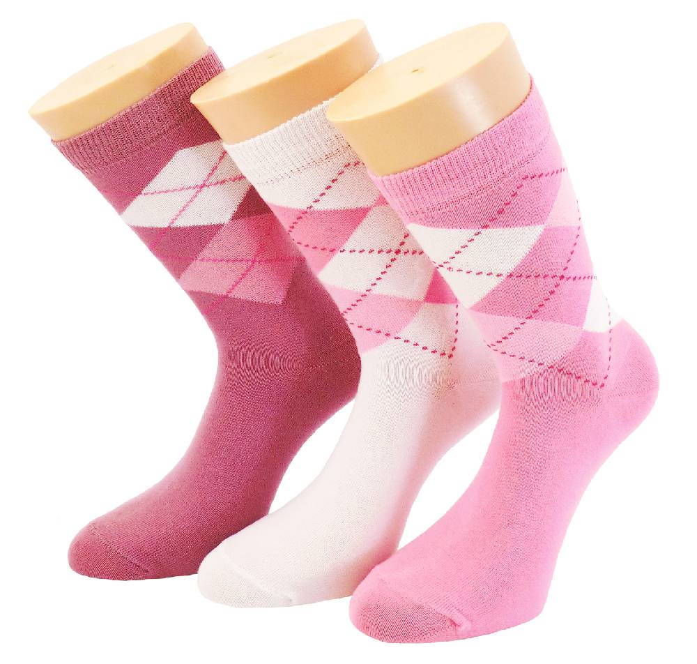 Shimasocks Damen Socken Argyle Design 3er Pack Günstiger Verkauf