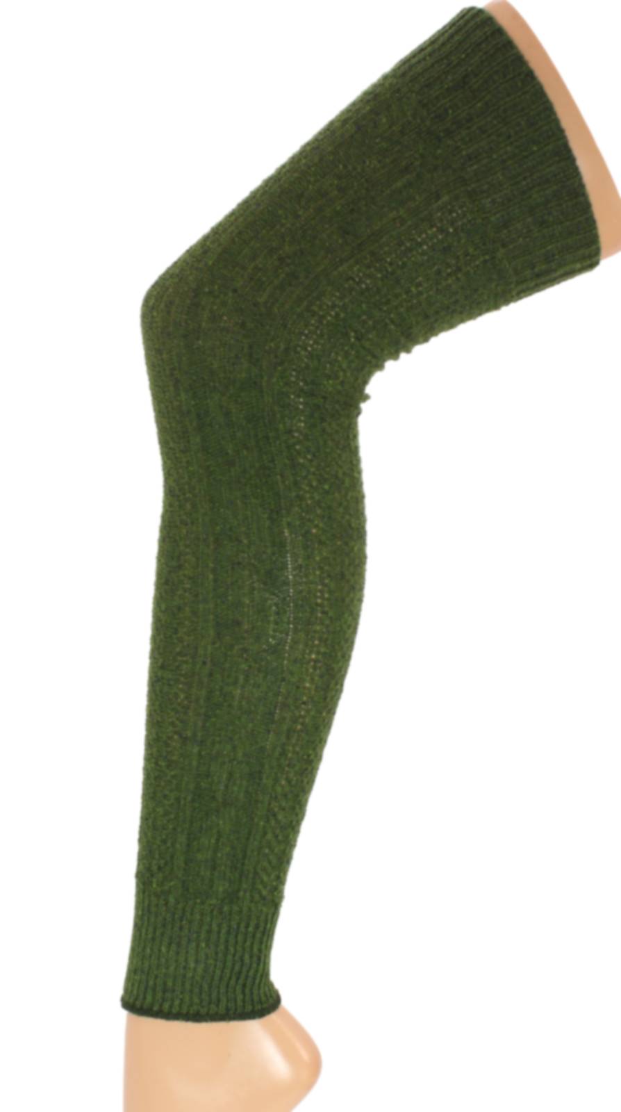 Shimasocks Stulpen Legwarmer unisex Wolle lodengrünmeliert mit Seide Letzte 2 Tage