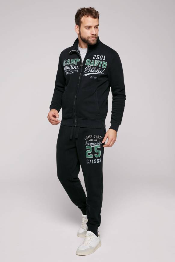 Soccx Sweatjacke mit Artwork im Retro-Style black Lagerräumung