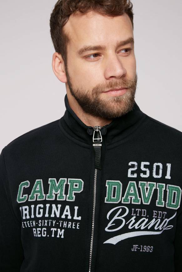 Soccx Sweatjacke mit Artwork im Retro-Style black Lagerräumung