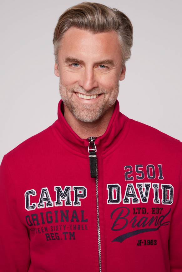 Soccx Sweatjacke mit Artwork im Retro-Style royal red Heißer Verkauf
