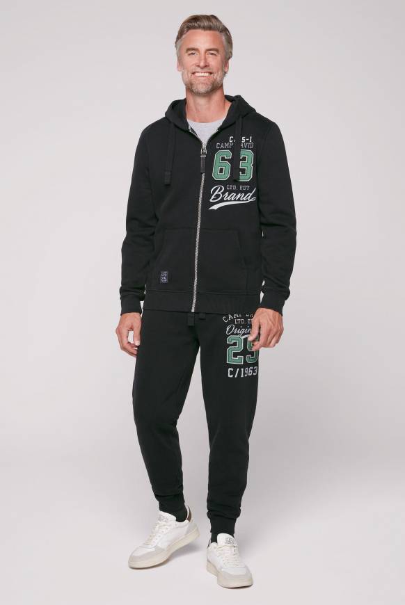 Soccx Kapuzensweatjacke mit Retro-Artwork black Neueste Mode